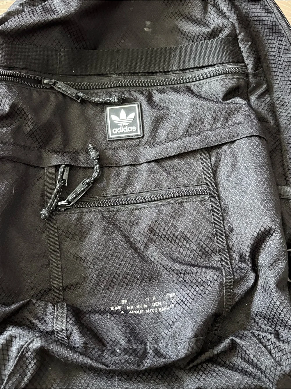 adidas Black ripstop Trefoil Logo Backpack